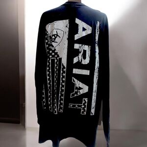 Ariat Flag Navy Long Sleeve Shirt NWOT